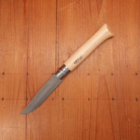 Opinel Straight Back Stainless Ring Lock Beechwood Handle