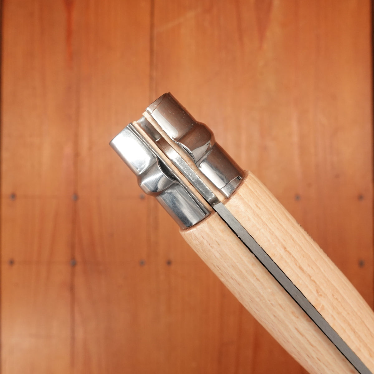 Opinel Straight Back Stainless Ring Lock Beechwood Handle