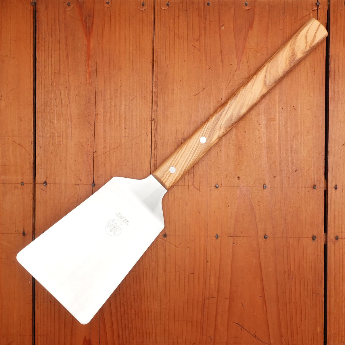 Due Buoi Stainless Wide BBQ Spatula Olive Handle