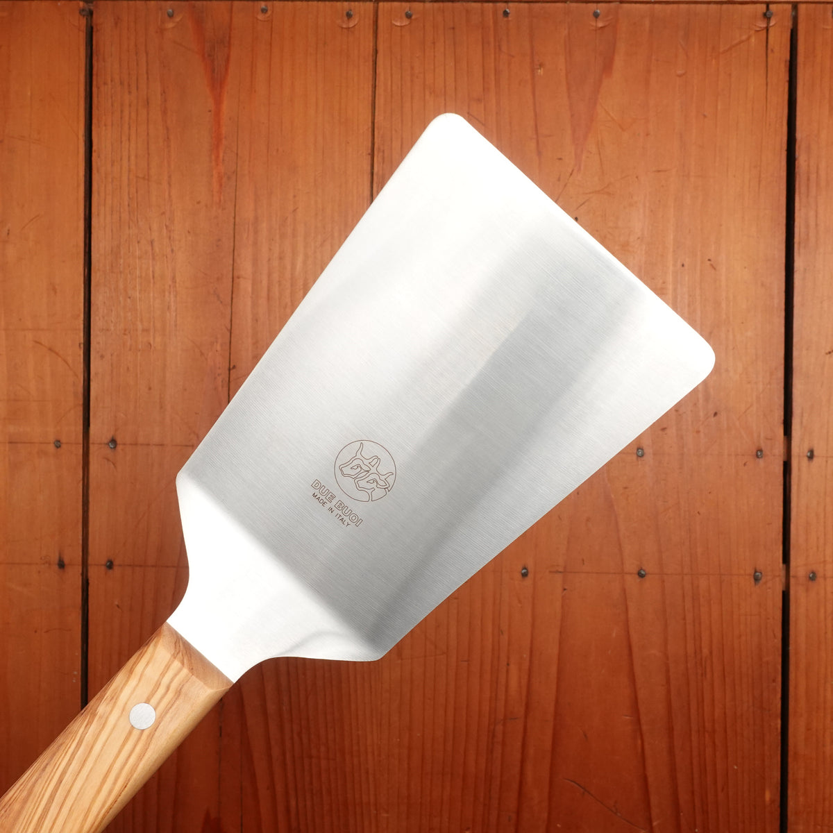 Due Buoi Stainless Wide BBQ Spatula Olive Handle