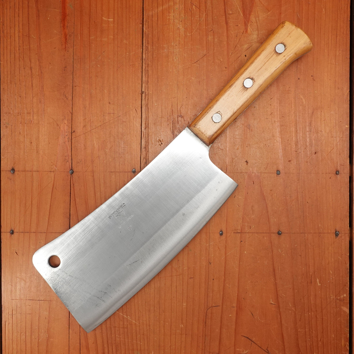 Sword & Shield 8" Cleaver Carbon Steel Solingen, Germany 1950-70s