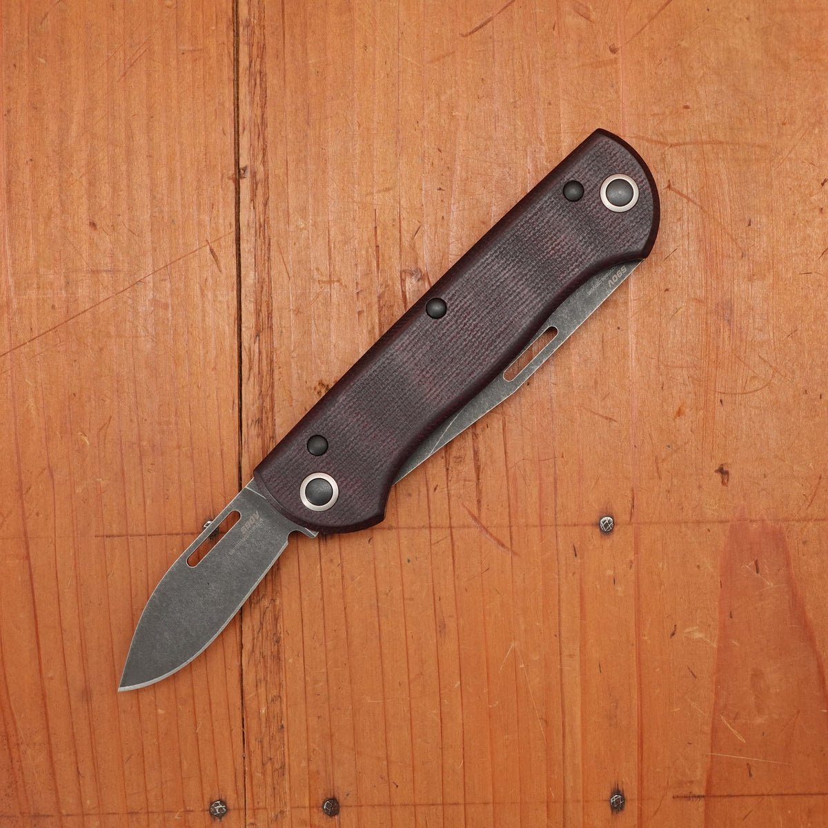 Benchmade 317BK-02 Weekender Drop Point CPM-S90V Lockback Double Red Micarta Handle with Second Blade and Bottle Opener