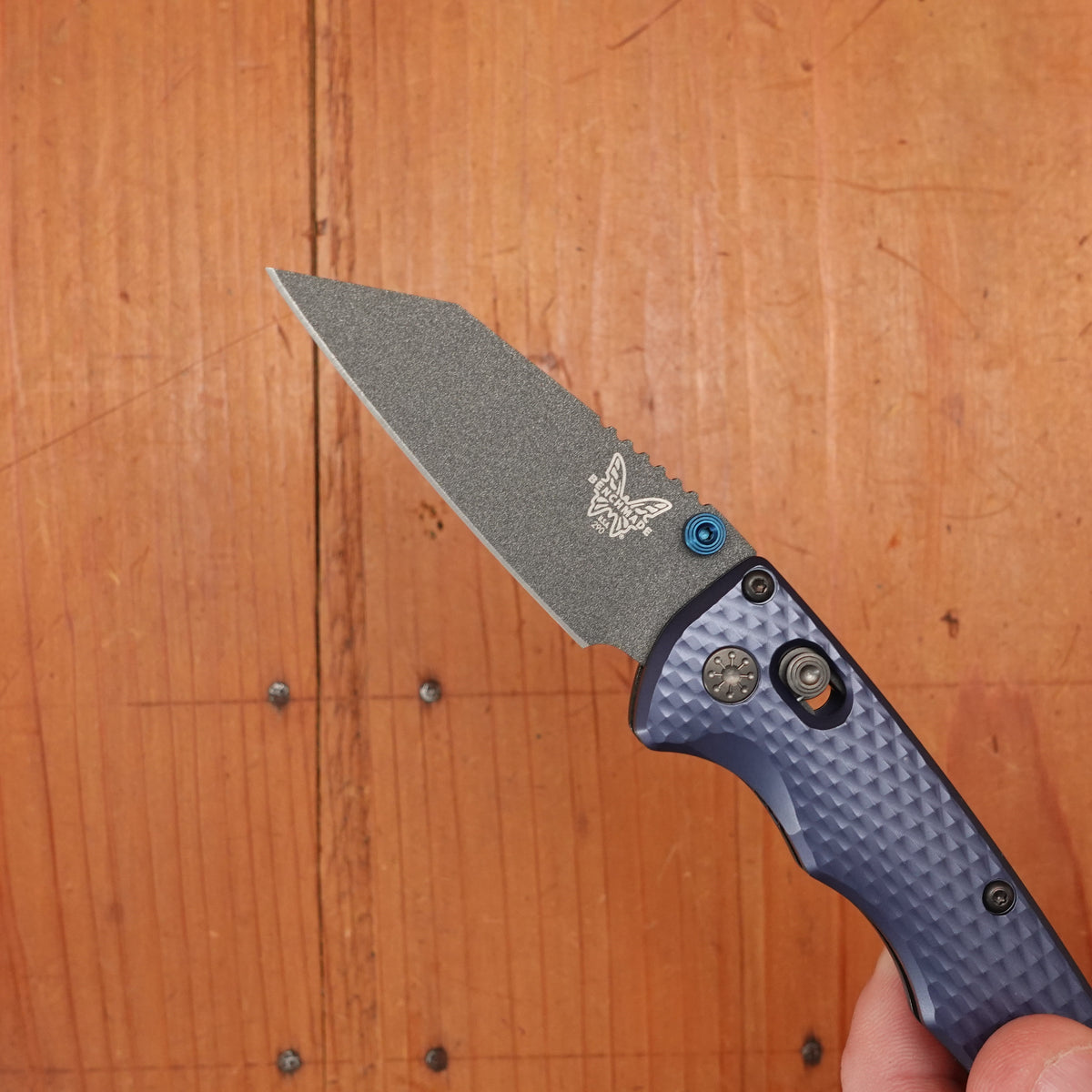 Benchmade 290BK Full Immunity Wharncliffe CPM-M4 AXIS Lock Crater Blue Handle