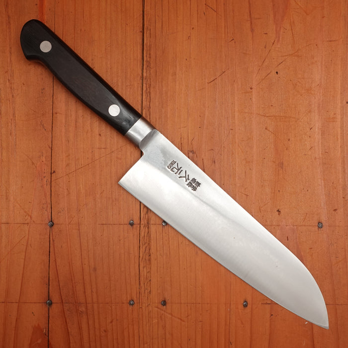 Morihei Hisamoto Hagane 185mm Santoku Carbon Steel Pakka Handle