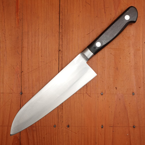 Morihei Hisamoto Hagane 185mm Santoku Carbon Steel Pakka Handle