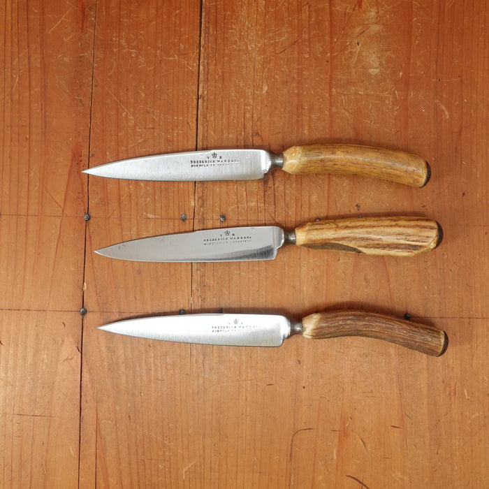 Assorted BC Historically Inaccurate Frederick Ward 4.5" Paring Knife Shear Carbon Steel Stag Handle Sheffield 1820s-50s?