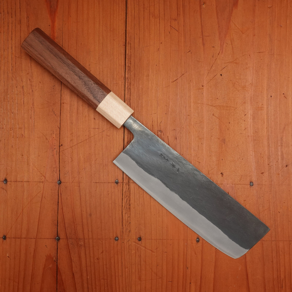 Hitohira TD 165mm Nakiri Stainless Clad Aogami 2 Kurouchi Walnut Handle