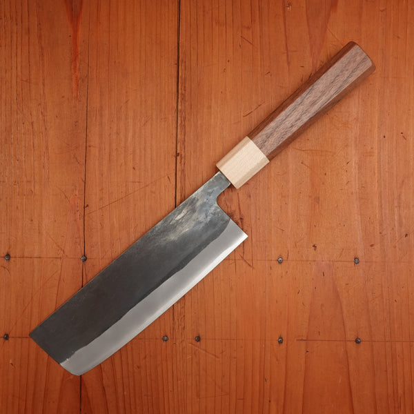 Hitohira TD 165mm Nakiri Stainless Clad Aogami 2 Kurouchi Walnut Handle