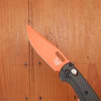 Benchmade 15533OR-01 Mini Taggedout Clip Point MagnaCut AXIS Lock Carbon Fiber Handle