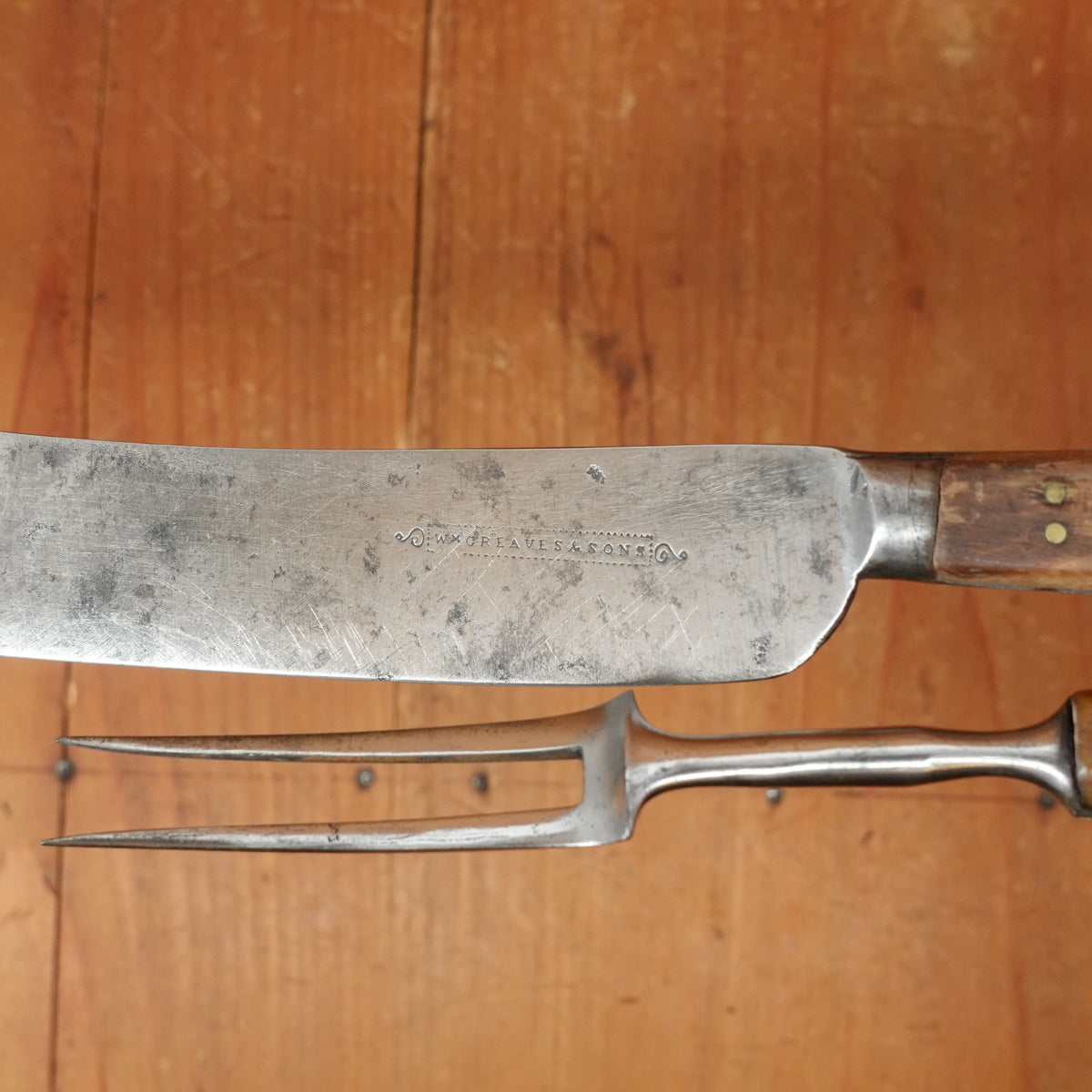 William Greaves and Sons Table Knife Set Stag Shear Steel Sheffield 1801-1825