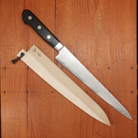 New Old Stock Konosuke Sakai SD Damascus 240 Sujihiki Western Handle circa 2013-17