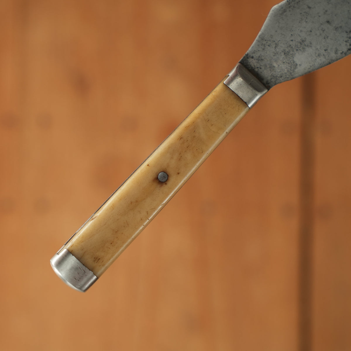 J Russell & Co Green River Works One Armed Man's Knife Carbon Steel Bone Pewter 1860s-1879