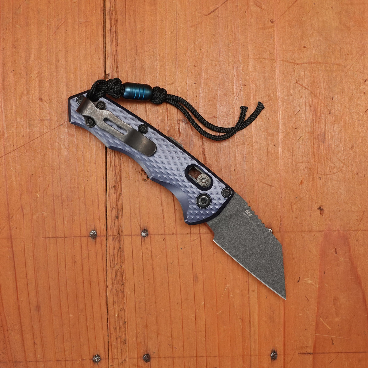 Benchmade 2950BK Partial Immunity Wharncliffe CPM-M4 Auto AXIS Lock Crater Blue Handle