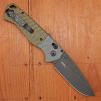 Benchmade 593BK PSK Drop Point MagnaCut AXIS Assist Gray & OD Green Handle