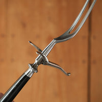 J Russell Green River Works 2pc Carving Set Integral Bolsters Gutta Percha Handles 1880s-1900