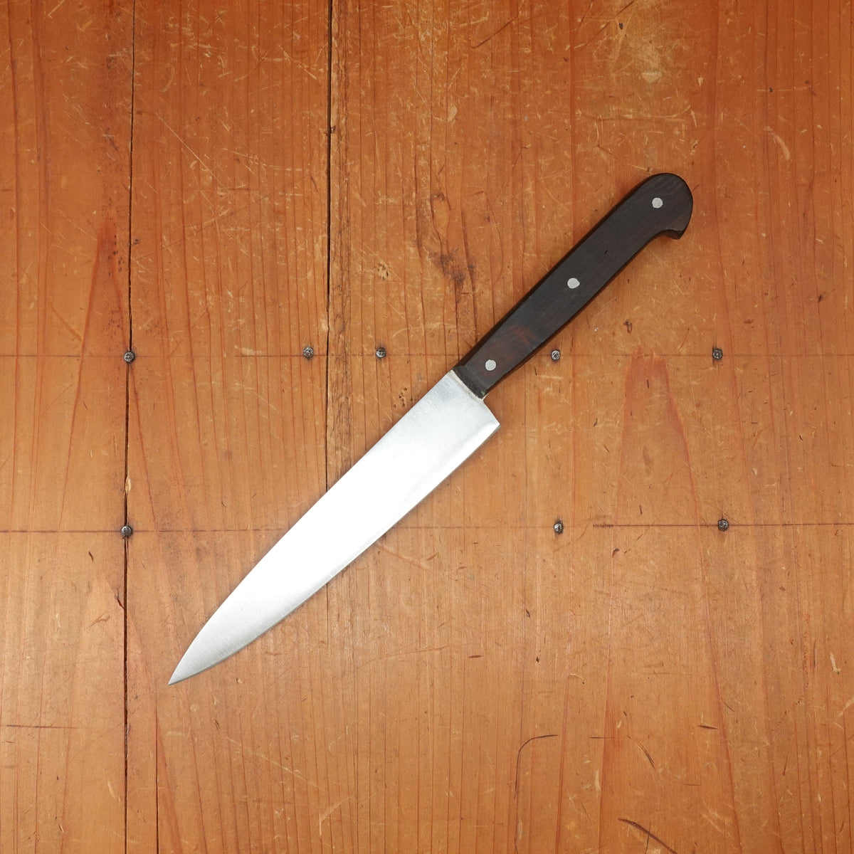 New Old Stock Mazzoli Chiasais 5.5" Fine Utility / Office Knife Carbon Plum Handle Maniago, Italy ~1950s 60s