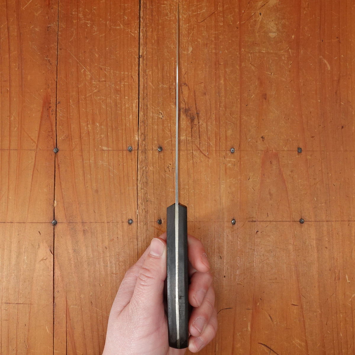 New Old Stock Mazzoli Chiasais 5.5" Fine Utility / Office Knife Carbon Plum Handle Maniago, Italy ~1950s 60s