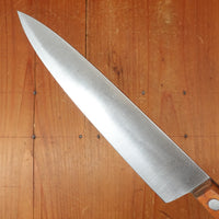 New Old Stock Mazzoli Chiasais 7.75" Chef Knife Carbon Cherry Handle Maniago, Italy ~1950s 60s