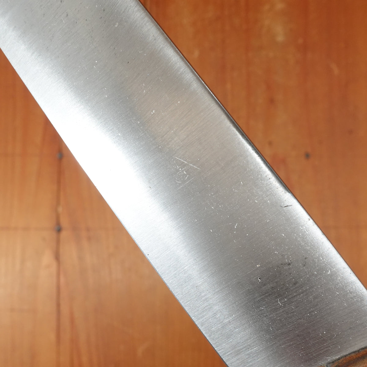 New Old Stock Mazzoli Chiasais 7.75" Chef Knife Carbon Cherry Handle Maniago, Italy ~1950s 60s