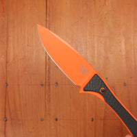 Benchmade 15201OR Altitude 3" Drop Point CPM-S90V Fixed Blade Orange Cerakote Carbon Fiber Handle with Sheath