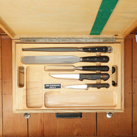 F Dick Forged Stainless Chef Kit with Locking Briefcase Esslingen, W Germany 1950s - 9 Pieces Minty