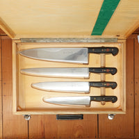 F Dick Forged Stainless Chef Kit with Locking Briefcase Esslingen, W Germany 1950s - 9 Pieces Minty