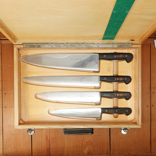 F Dick Forged Stainless Chef Kit with Locking Briefcase Esslingen, W Germany 1950s - 9 Pieces Minty