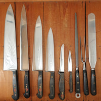 F Dick Forged Stainless Chef Kit with Locking Briefcase Esslingen, W Germany 1950s - 9 Pieces Minty