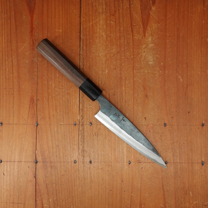 Tosa 135mm Petty Kurouchi Stainless Clad Aogami 1 Octagonal Red Sandalwood Pakka