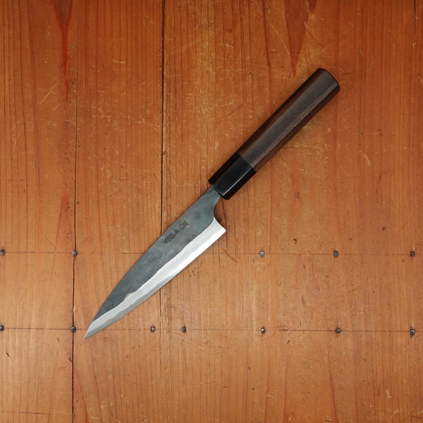 Tosa 135mm Petty Kurouchi Stainless Clad Aogami 1 Octagonal Red Sandalwood Pakka