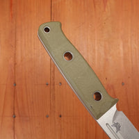 Benchmade 165-1 Mini Bushcrafter 3.4" Drop Point CPM-S30V Fixed Blade OD Green G10 Handle with Leather Sheath