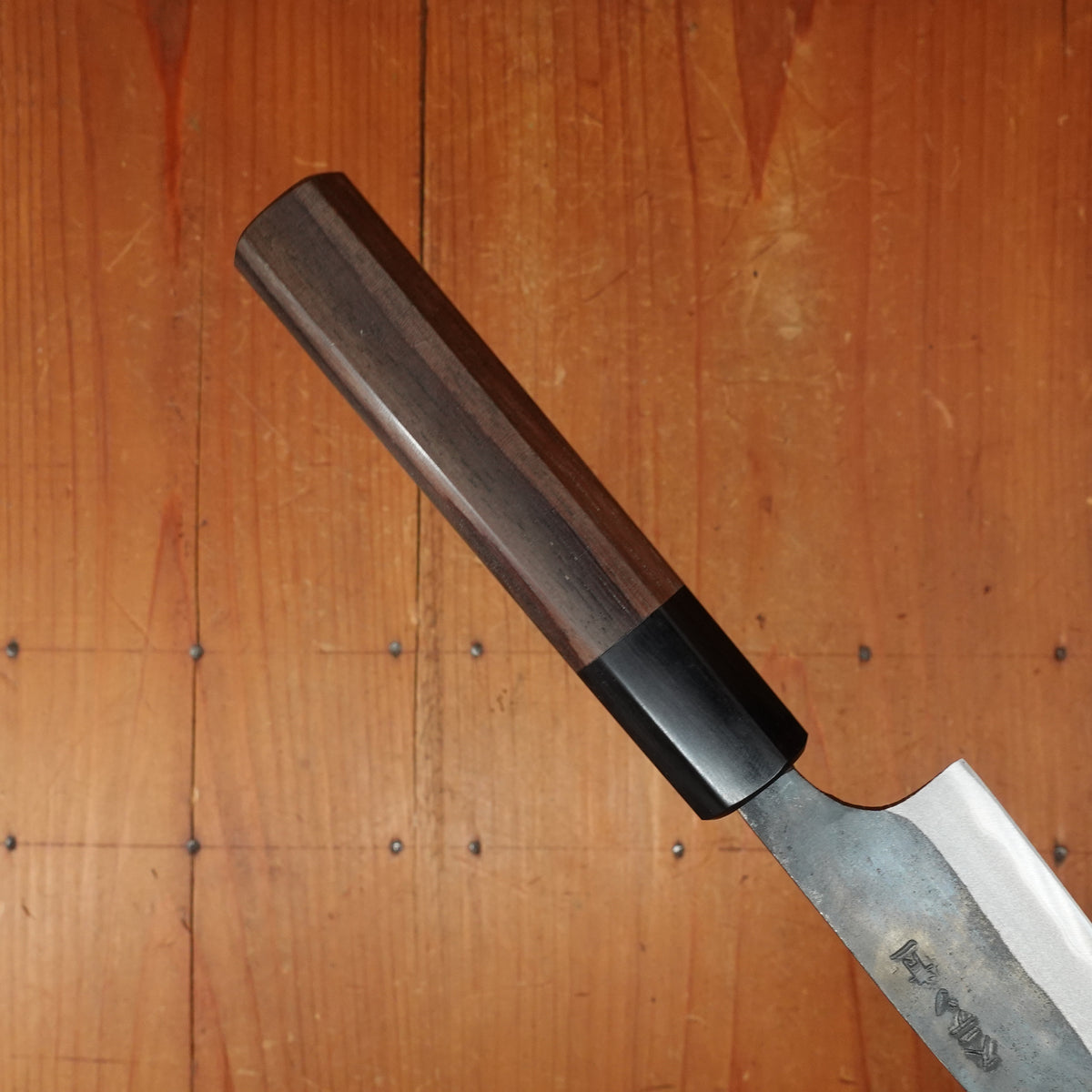 Tosa 135mm Petty Kurouchi Stainless Clad Aogami 1 Octagonal Red Sandalwood Pakka