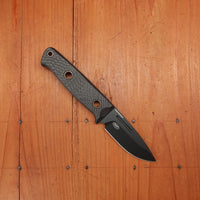 Benchmade 165BK Mini Bushcrafter 3.4" Drop Point CPM-Cruwear Super Strong Tool Steel Fixed Blade Carbon Fiber Handle with Sheath