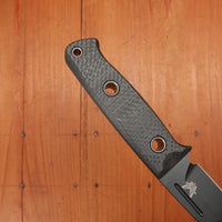 Benchmade 165BK Mini Bushcrafter 3.4" Drop Point CPM-Cruwear Super Strong Tool Steel Fixed Blade Carbon Fiber Handle with Sheath