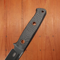 Benchmade 165BK Mini Bushcrafter 3.4" Drop Point CPM-Cruwear Super Strong Tool Steel Fixed Blade Carbon Fiber Handle with Sheath