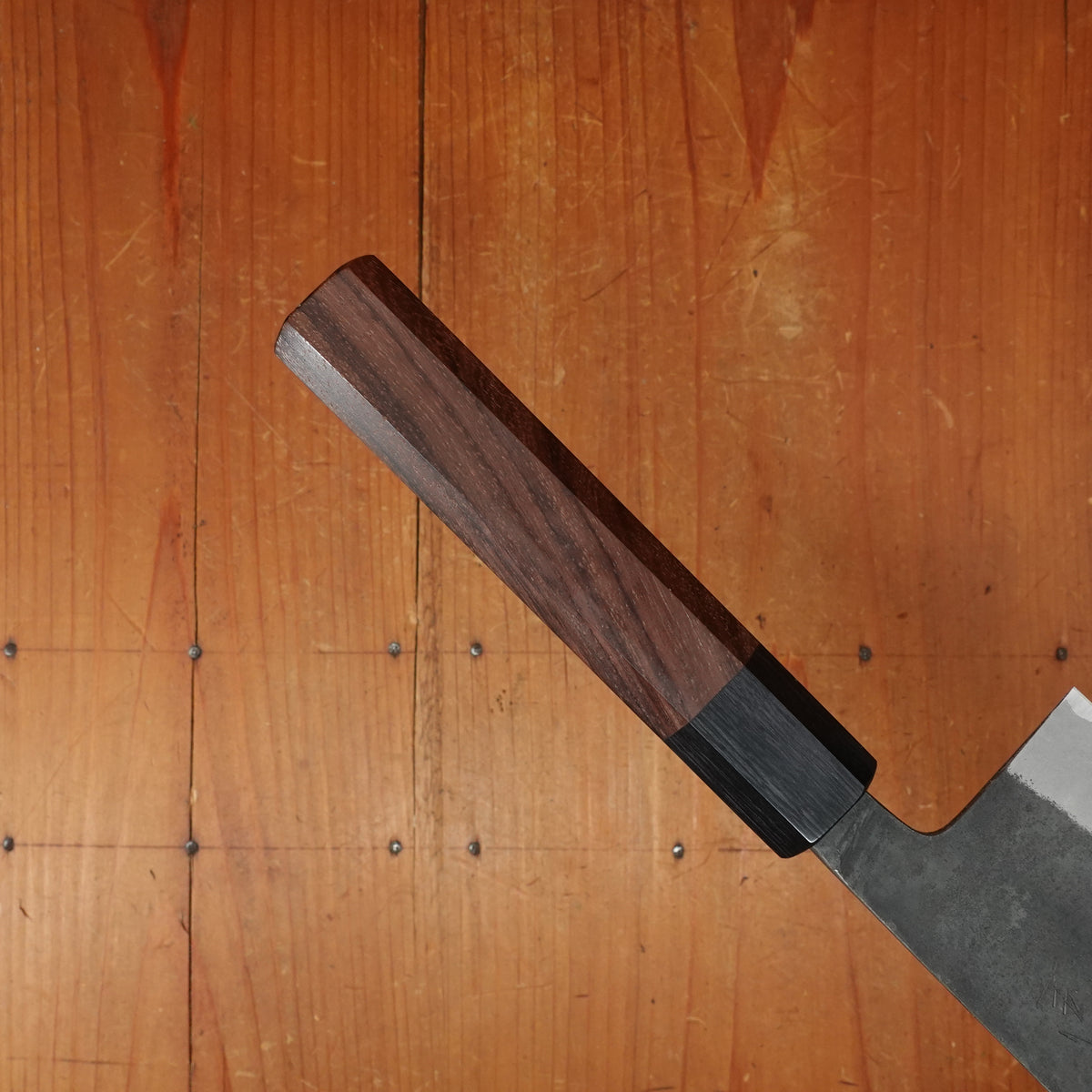 Shiro Kamo 180mm Nakiri Stainless Clad Aogami Super Oct Red Ebony