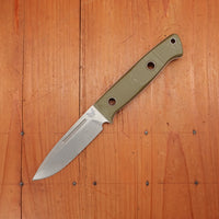 Benchmade 163-1 Bushcrafter 4.3" Drop Point CPM-S30V Fixed Blade OD Green G10 Handle with Leather Sheath