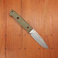 Benchmade 163-1 Bushcrafter 4.3" Drop Point CPM-S30V Fixed Blade OD Green G10 Handle with Leather Sheath