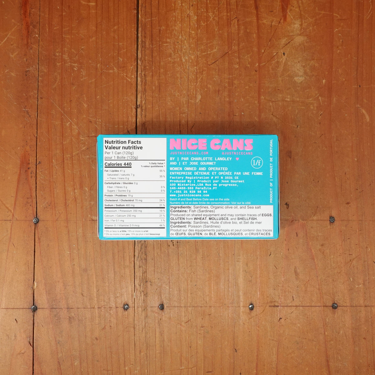Nice Cans Smoked Sardines in Organic Olive Oil and Sea Salt - 120g