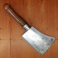 WM Beatty & Son 6" Cleaver Carbon Steel Turned Hardwood Handle Chester PA 19th C
