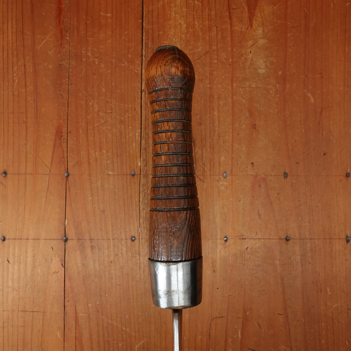 WM Beatty & Son 6" Cleaver Carbon Steel Turned Hardwood Handle Chester PA 19th C