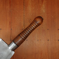 WM Beatty & Son 6" Cleaver Carbon Steel Turned Hardwood Handle Chester PA 19th C