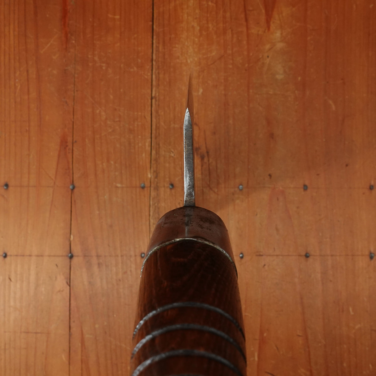 WM Beatty & Son 6" Cleaver Carbon Steel Turned Hardwood Handle Chester PA 19th C