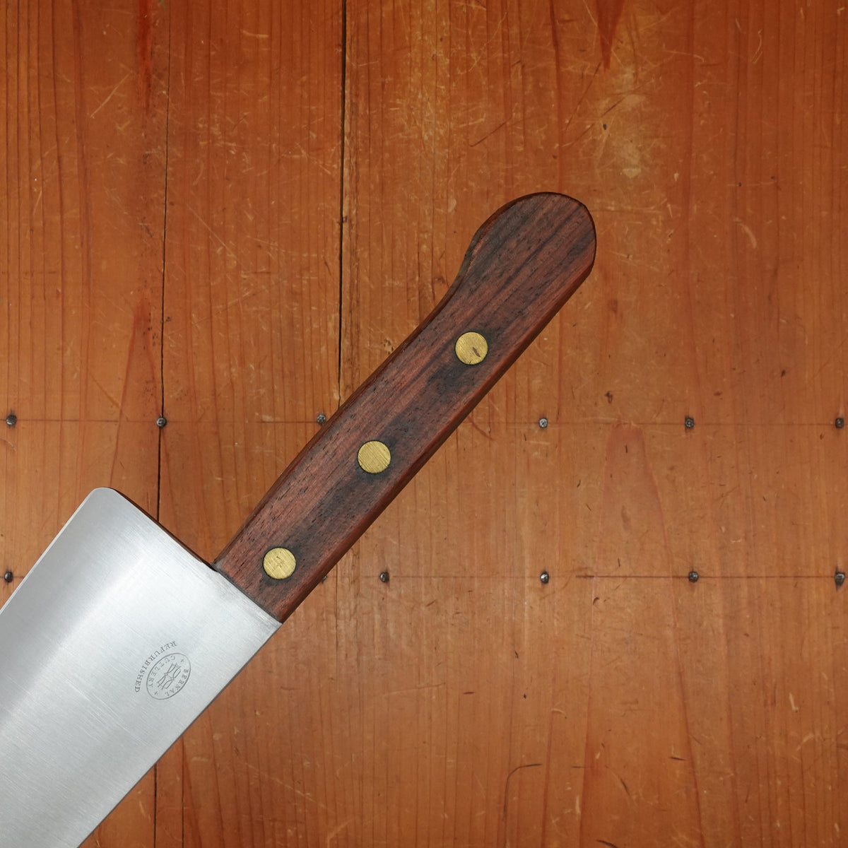 Clyde Cutlery Co 10" Carbon Steel Chef Knife US 1966 Rosewood Handle Clyde Ohio 1966