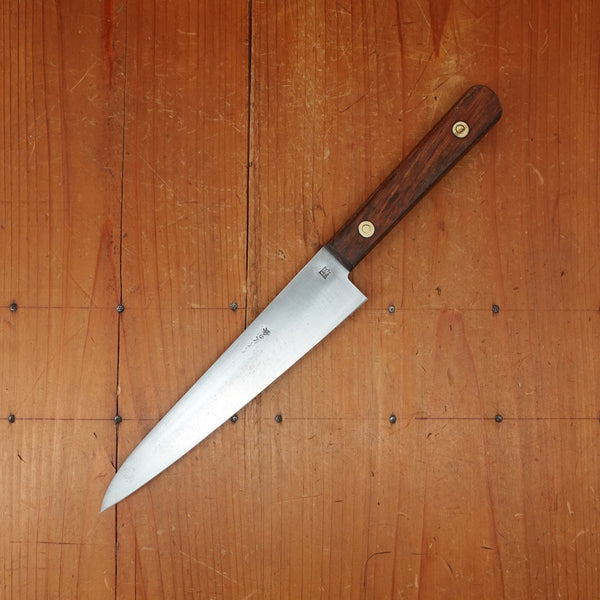 Honke-Kaneso 180mm Kanto Gyuto Carbon Steel Tropical hard wood 1/2 Rosette Rivets Japan 1960s-70s?