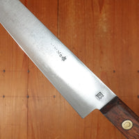 Honke-Kaneso 180mm Kanto Gyuto Carbon Steel Tropical hard wood 1/2 Rosette Rivets Japan 1960s-70s?