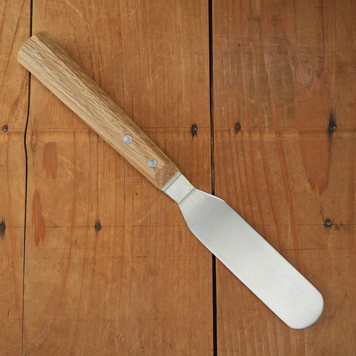 Gestura 4.25" Esa Offset Spatula Stainless Octagonal Oak Handle