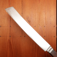 Unmarked Serrated 10" Knife Carbon Steel Star Inlay Re-Ground from American Cheese Knife 1890-30s