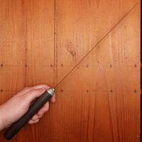 Unmarked Serrated 10" Knife Carbon Steel Star Inlay Re-Ground from American Cheese Knife 1890-30s