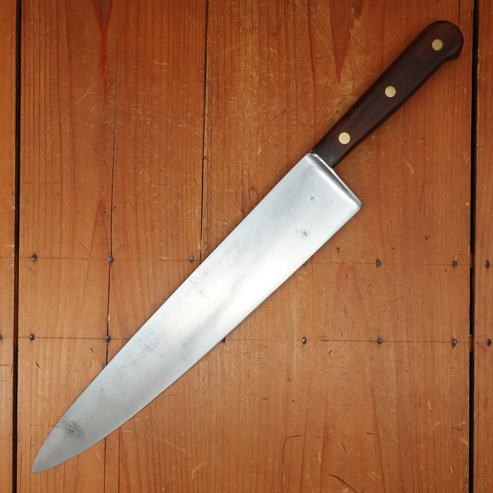 Unmarked (Lamson?) 12.25" Chef Knife Carbon Steel & Rosewood USA 1930s-60s